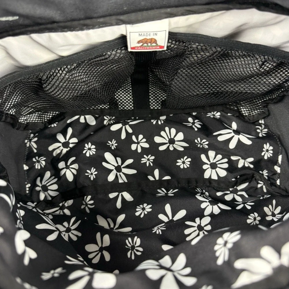 Overland Equipment Messenger Bag Black Floral Canvas Made In Chico USA